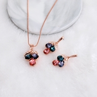 Picture of Trendy Rose Gold Plated Artificial Crystal Necklace and Earring Set From Reliable Factory