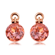 Picture of New Artificial Crystal Pink Stud Earrings