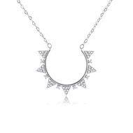 Picture of Shop Platinum Plated White Pendant Necklace with Wow Elements