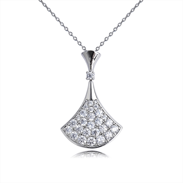 Picture of Trendy Platinum Plated White Pendant Necklace with No-Risk Refund