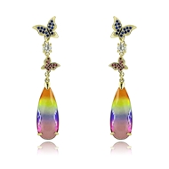 Picture of Pretty Cubic Zirconia Colorful Dangle Earrings