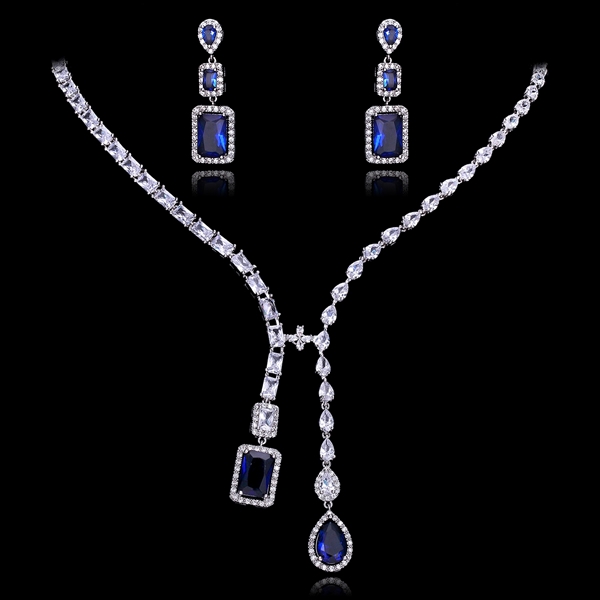 Picture of Casual Blue Necklace and Earring Set with Fast Delivery