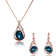 Picture of Brand New Rose Gold Plated Crystal Fashion Jewelry Sets