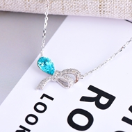 Show details for Fashion Swarovski Element Blue Pendant Necklace Show details for Fashion Swarovski Element Blue Pendant Necklace