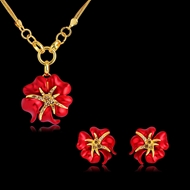 Picture of Fashionable Casual Red Necklace and Earring Set Wholesale Price