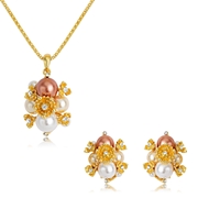 Picture of Sparkly Casual Gold Plated Necklace and Earring Set