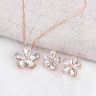 Picture of Nice Artificial Crystal White Necklace and Earring Set