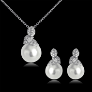 Picture of Affordable Platinum Plated Artificial Pearl Necklace and Earring Set From Reliable Factory