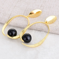 Picture of Most Popular Artificial Pearl Black Dangle Earrings