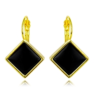 Picture of Fast Selling Black Enamel Hoop Earrings with No-Risk Return