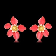 Picture of Eye-Catching Red Rose Gold Plated Stud Earrings with Member Discount