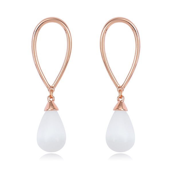 Picture of Purchase Rose Gold Plated White Dangle Earrings Exclusive Online