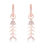 Picture of Low Price Rose Gold Plated Cubic Zirconia Dangle Earrings