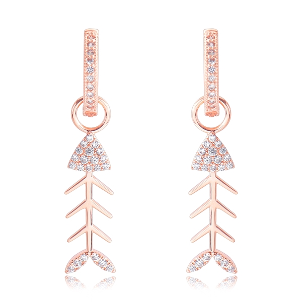 Picture of Low Price Rose Gold Plated Cubic Zirconia Dangle Earrings