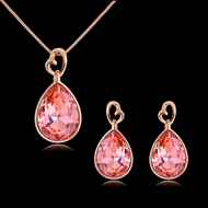 Picture of Classic Artificial Crystal Necklace and Earring Set Online Only