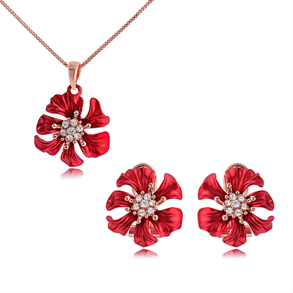 Picture of Casual Artificial Crystal Necklace and Earring Set with Beautiful Craftmanship