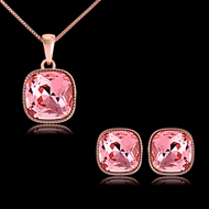 Picture of Classic Pink Necklace and Earring Set with 3~7 Day Delivery