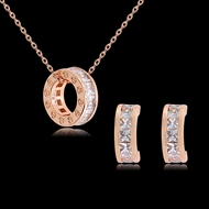 Picture of Charming White Copper or Brass Necklace and Earring Set As a Gift