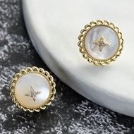 Picture of Delicate White Stud Earrings of Original Design