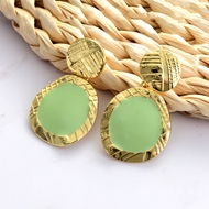 Picture of Distinctive Green Enamel Dangle Earrings As a Gift