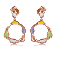 Picture of Hypoallergenic Gold Plated Colorful Dangle Earrings with Easy Return