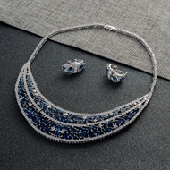 Show details for Luxury Platinum Plated Necklace and Earring Set Online Only Show details for Luxury Platinum Plated Necklace and Earring Set Online Only