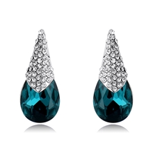 Show details for Eye-Catching Blue Artificial Crystal Stud Earrings with Member Discount
