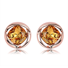 Show details for Distinctive Yellow Zinc Alloy Stud Earrings As a Gift