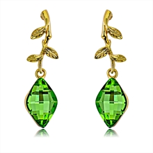 Show details for Bulk Gold Plated Green Dangle Earrings Exclusive Online