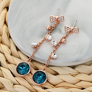 Picture of Great Artificial Crystal Blue Dangle Earrings