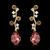 Picture of Pretty Artificial Crystal Pink Dangle Earrings