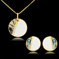 Picture of Sparkling Casual Gold Plated Necklace and Earring Set