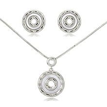 Show details for Top Shell White Necklace and Earring Set