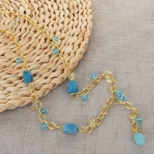 Show details for Classic Gold Plated Long Chain Necklace with Beautiful Craftmanship