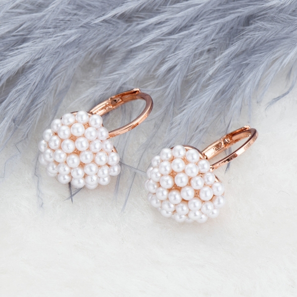 Picture of Great Artificial Pearl Casual Small Hoop Earrings