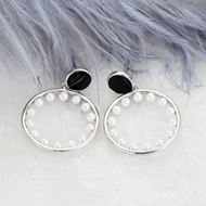 Picture of Good Quality Artificial Pearl White Dangle Earrings