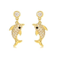 Picture of Hypoallergenic Gold Plated Copper or Brass Dangle Earrings with Easy Return