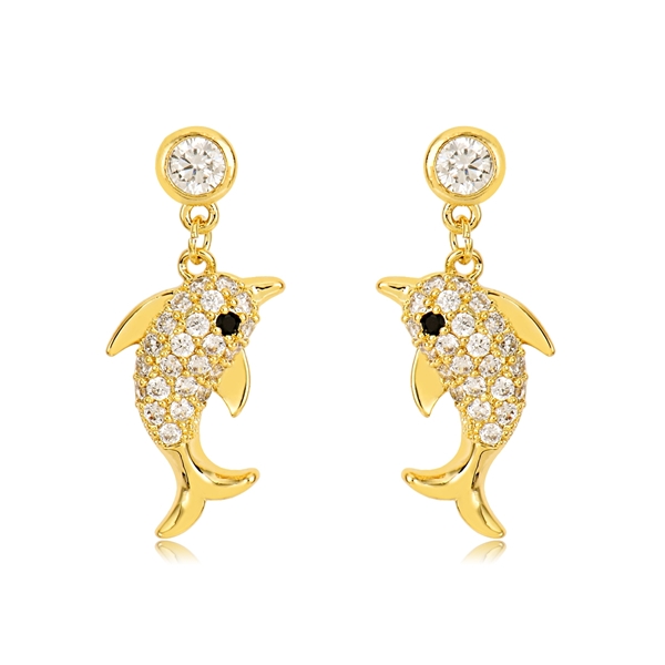 Picture of Hypoallergenic Gold Plated Copper or Brass Dangle Earrings with Easy Return