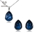 Picture of New Season Blue Platinum Plated Necklace and Earring Set with SGS/ISO Certification