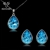 Picture of New Season Blue Platinum Plated Necklace and Earring Set with SGS/ISO Certification