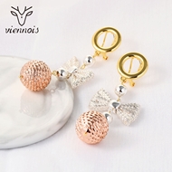 Picture of Sparkly Dubai Gold Plated Dangle Earrings