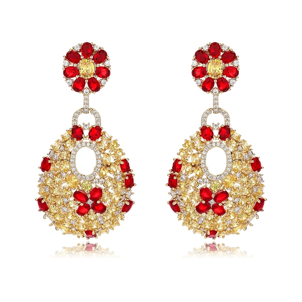 Picture of Low Cost Gold Plated Luxury Dangle Earrings with Low Cost