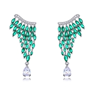 Picture of Distinctive Green Platinum Plated Dangle Earrings with Low MOQ