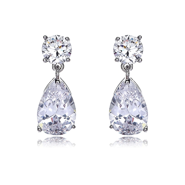 Picture of Cheap Platinum Plated Cubic Zirconia Stud Earrings