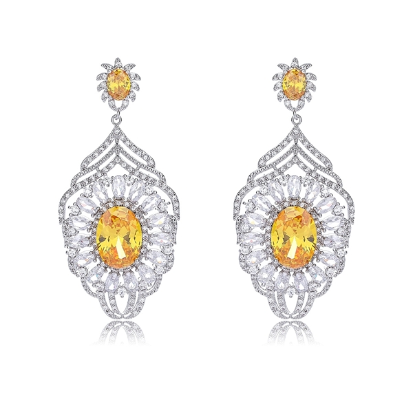 Picture of Luxury Cubic Zirconia Dangle Earrings at Unbeatable Price