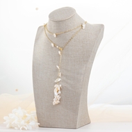 Picture of Great Artificial Pearl Gold Plated Long Pendant