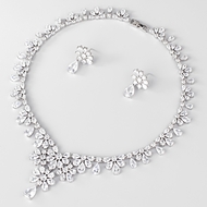 Show details for Distinctive White Platinum Plated 2 Piece Jewelry Set As a Gift Show details for Distinctive White Platinum Plated 2 Piece Jewelry Set As a Gift