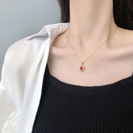 Picture of 925 Sterling Silver Red Pendant Necklace Online Only