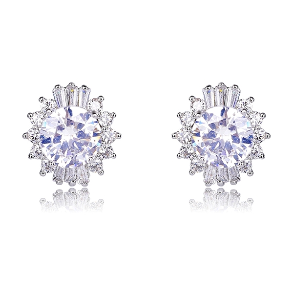 Picture of Amazing Medium Platinum Plated Stud Earrings