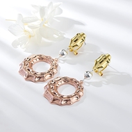 Picture of Sparkly Dubai Gold Plated Dangle Earrings